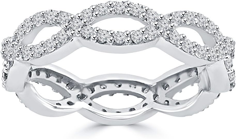 2.70 ct Ladies Round Cut Diamond Eternity Band Ring in 14 kt White Gold