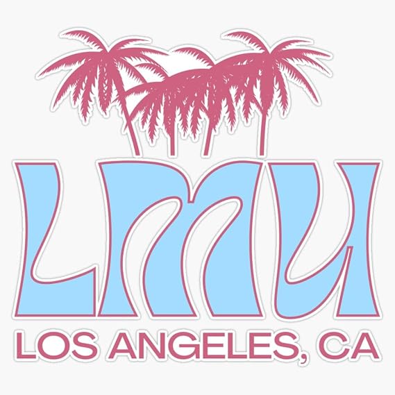 LMU Los Angeles Palm Tree Design Window Water Bottle Bumper Sticker Decal 5"