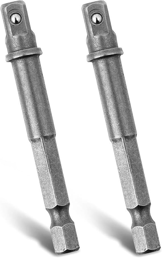 2pcs 1/4 inch Drill Socket Adaptor - Impact Driver Socket Adapter - 1/4 hex sockets connectors Compatible with Screwdrivers