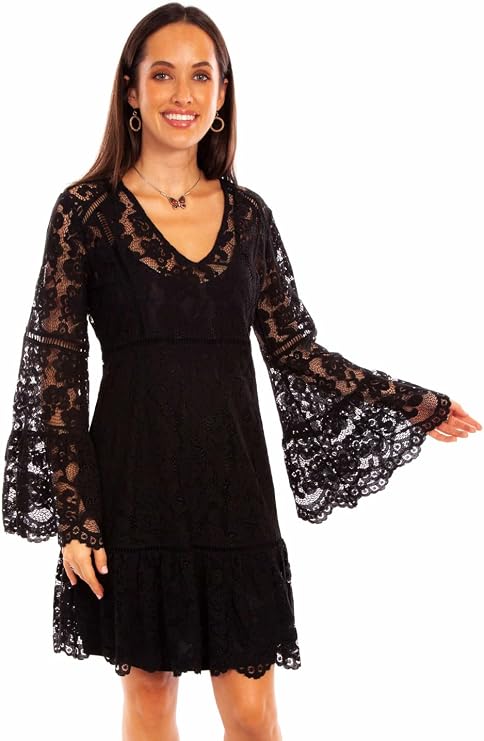 Scully Ivory Long Sleeve Womens Lace Dress HC557