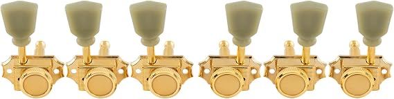 Musiclily Pro R15T-07 3R3L 14:1 Vintage Guitar Locking Tuners, Gold