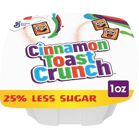 General Mills Reduced Sugar Cinnamon Toast Crunch Cereal, 1 Ounce - 96 per case.