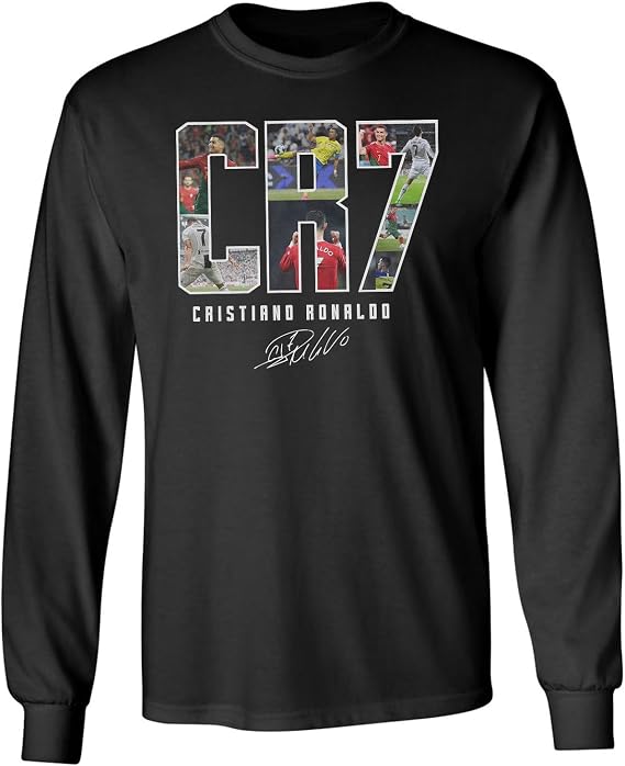 Cup & Branch Collage Ronaldo Tribute - Soccer Goat Long Sleeve T-Shirt