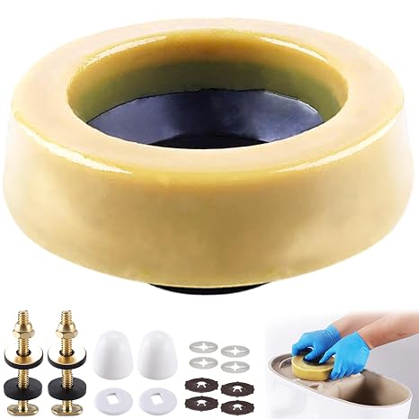 MENNTY Extra Thick Toilet Wax Ring Kit with Bolts, Fits 3 & 4 Inch Pipes