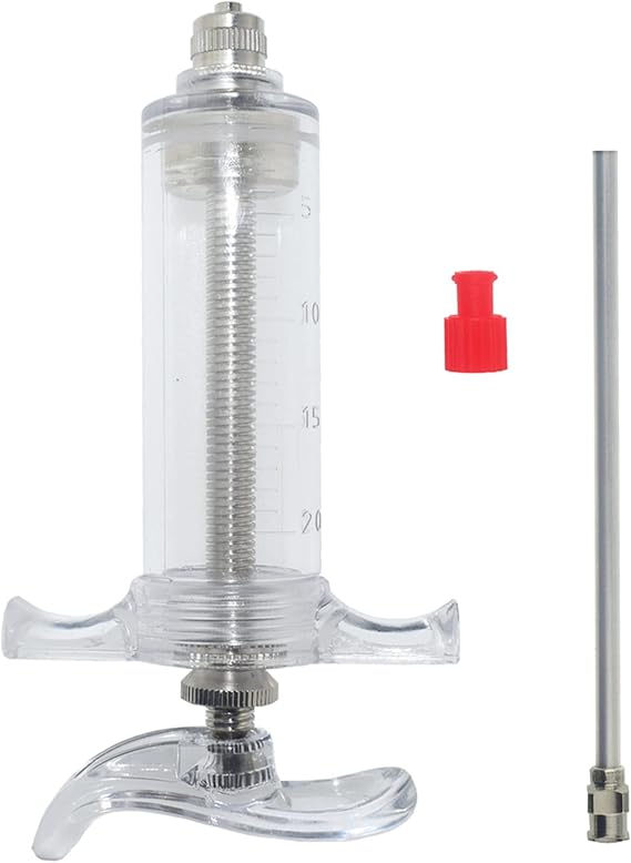 20ml Plastic Syringe with 10Ga Blunt Tip Needle 4" and Storage Caps - Great for Refilling Vegetable Glycerin - Glue Applicator - Oil Dispensing