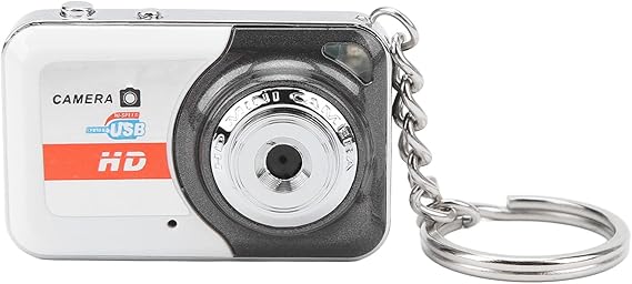Micro , Small Toy Camera with Keychains, Video Taking Pictures, Exquisite Personality Fashion Thumb Camera, Best Kids (Silver Gray)