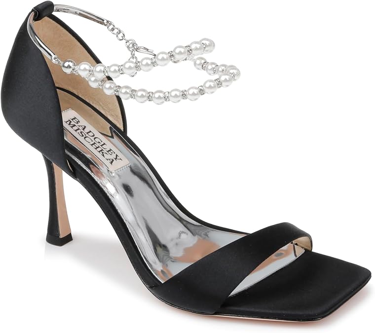 Badgley Mischka Women's Loretta Dual Pearl Strap Stiletto