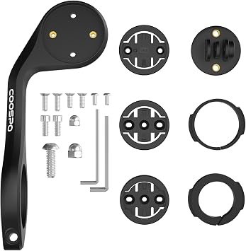 CooSpo Bike Computer Mount, Out Front Cycling Computer Extended Mount, Compatible with Garmin, Wahoo, Bryton, Bike Computer