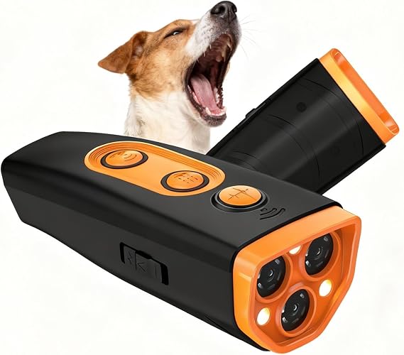 M/P Dog Bark Deterrent Devices, 3X Ultrasonic Rechargeable, 50 FT Range, Best Anti Barking Device for Dogs, Dog Barking Deterrent Devices, Dog Repellent and bark Stopper