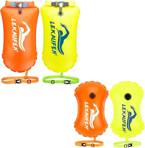 Swim Buoy for Open Water 2 Pack 20L Swim Safety Float for Swimmers Triathletes Kayakers Snorkelers with 15L 2 Pack Swim Buoy