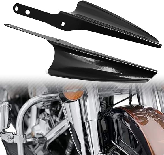 H RUO Front Fork Mount Wind Deflectors Windshield for Harley Touring Street Glide Electra Glide Road King CVO FLHT FLHR FLHX 1995-2023 2022 2021 Black