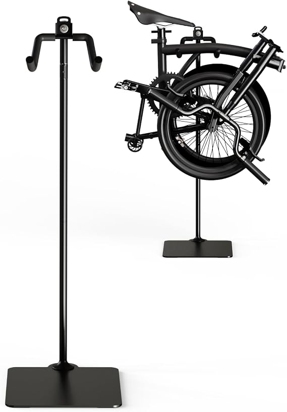 Rcool Carbon Steel Bike Stand,Designed specifically for folding bicycles,Home Garage Parking Rack,Stable Anti-Slip,Durable Install,Frame Protection,Space-Saving,black