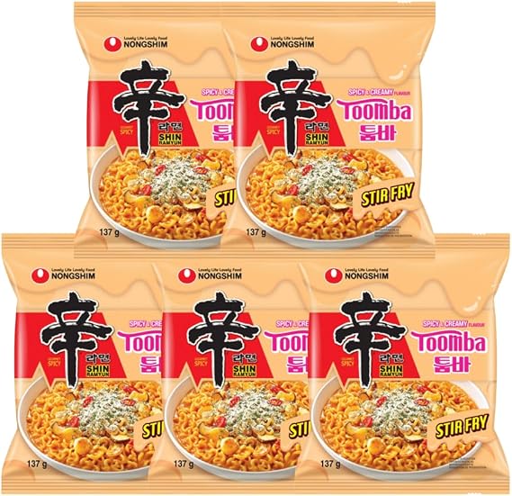 NS Korean [NEW FLAVOUR] Ramyun Stir Fry Spicy & Creamy Toomba Flavour Instant Noodle 137g | Bundle Pack | Instant Meal | Portable & Convenient HALAL (Pack of 5)