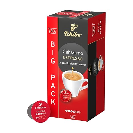 Tchibo Cafissimo Espresso Elegant Coffee Capsules Pack of 30 (Coffee Expressive with Full Aroma) Sustainable & Fair Trade