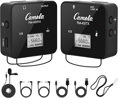 Camola UHF Wireless Microphone for Camera DSLR,Movie Lavalier Mic with Receiver USB Wireless Microphone for Interview&Wireless Lavalier Microphone for Smartphone for Vlogging Video Recording