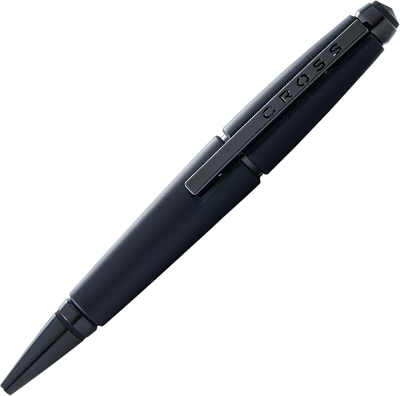 Cross Edge Matte Black Lacquer Gel Rollerball Pen, Medium Point, Black Ink