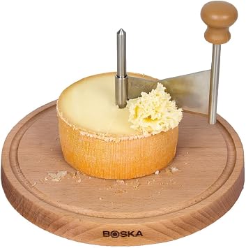 BOSKA Cheese Curler Amigo - The Original - Cheese Wheel for i.a. Tete de Moine, Girolle & Chocolate - Cheese Shaver made of Stainless Steel