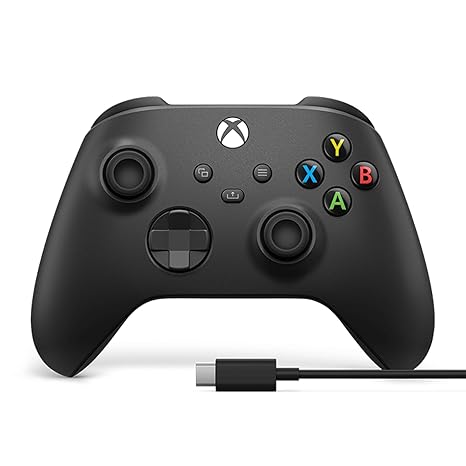 XBOX Wireless Gaming Controller + USB-C Cable | Carbon Black | Consoles, PCs, TVs, mobile, and more | Textured Grip | Wireless, Bluetooth, USB-C Connectivity