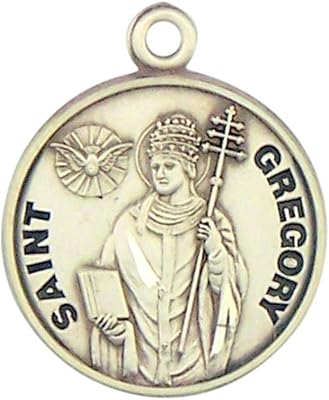 HMHReligiousMfg Sterling Silver Catholic Patron Saint Round Medal Pendant, 78 Inch