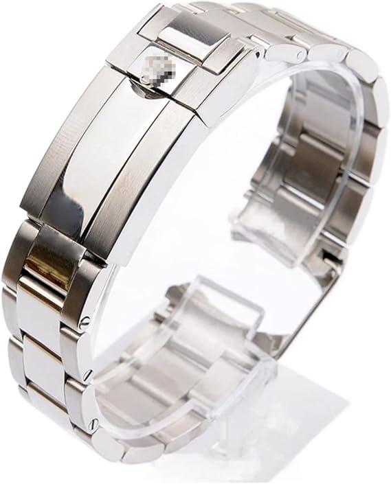 Uhrenarmband für Rolex SUBMARINER und DAYTONA Edelstahl Arc Edge Herrenuhrenarmband 20mm mit Logo Silber