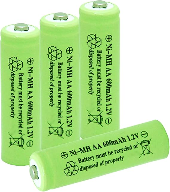 Ni-Mh AA 600mAh 1.2V Rechargeable Battery for Outdoor Solar Lights Garden Lamp(4 Pack)