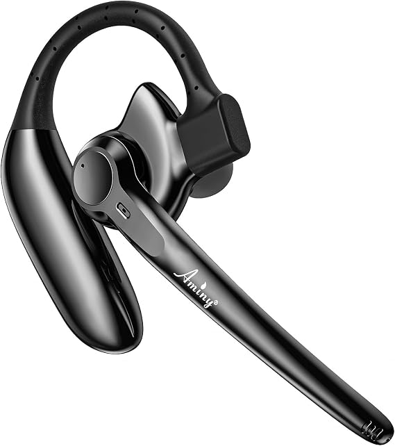 AMINY Wireless Bluetooth Headset with Microphone 30 Hrs Talking Time V5.3 Auriculares Bluetooth Earpiece,AI Noise Cancelling Bluetooth Earphones for Trucker Office Home