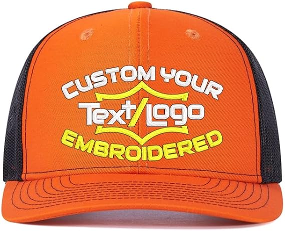 Custom Embroider 112 Trucker Cap with Your Logo/Text,Personalized Adjustable Baseball Cap Casual Sun Peak Hat for Dad Gifts