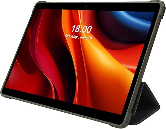 PRITOM 10 inch Tablet with Case, 64GB, HD IPS Screen, WiFi, Android, Black | 1TB Expandable Tablets Android 13, Bluetooth, Quad-Core, 64 BIt, Stable OS