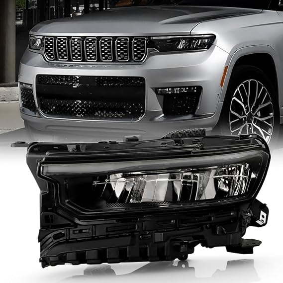 KEEKPO - For 2022-2024 Jeep Grand Cherokee White Animation w/o Leveling Headlight Headlamp Replacement Driver Side