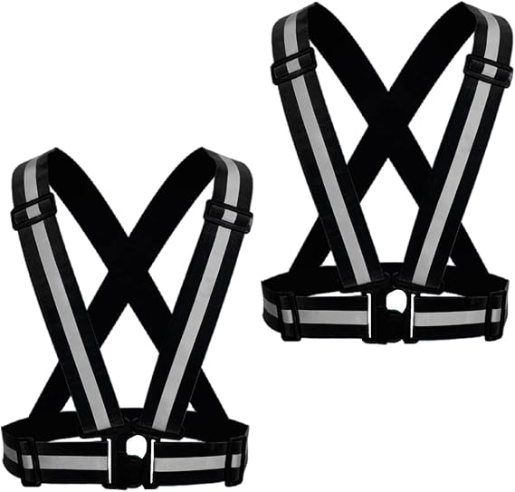Reflective Vest, High Visibility Safety Vest Straps Reflective Gear for Night Running Walking Cycling for Men Women Kids