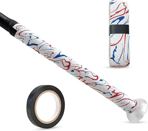 1.8mm Bat Grip, Great-Tacky Bat Wrap, Non-Slip Dotted Baseball Bat Tape, 43'' Batting Grip for Baseball & Softball Bats, with 10M Black Electric Tape