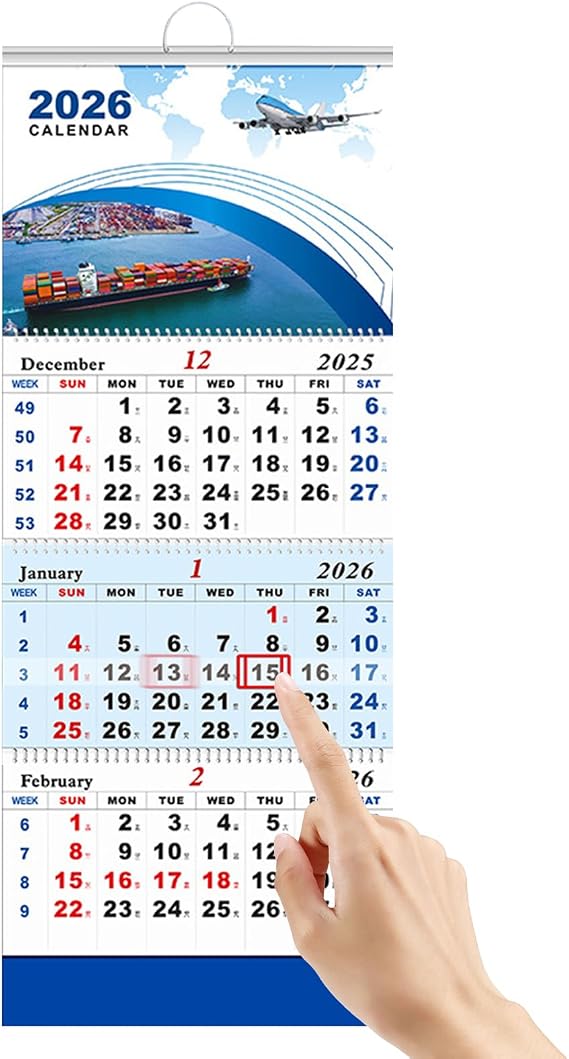 2026 Calendar,3 Months Schedule Planner - Hangable Month Calendar,for Home Study Living Room Bedroom Art Studio