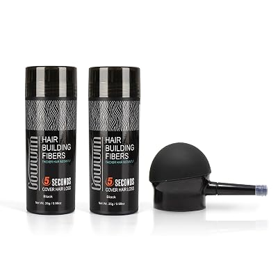 gowwim Hair Building Fibers25g2& Spray Application Atomizador Pump Nozzle,Instantly Cover Sparse Hair AreasDark brown