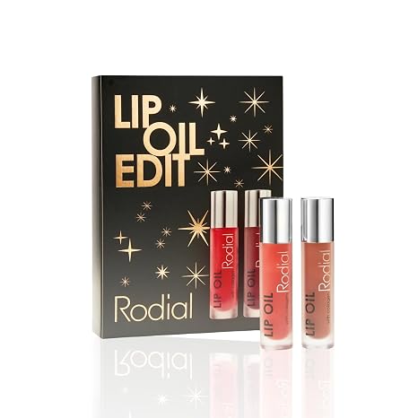 Rodial Lip Oil Edit Kit - Holiday Gift Set with Lip Oil Sugar Coral 0.13 fl. oz & Lip Oil Wild Plum 0.13 fl. oz, Hydrating, Plumping, High-Shine Botanical Lip Oils for Glossy Finish