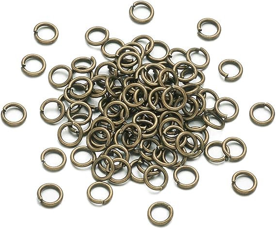 KISSITTY 50g Antique Bronze Plated Brass Open Jump Rings 6x1mm Round Chainmail Jewelry Making Connectors (About 450pcs)