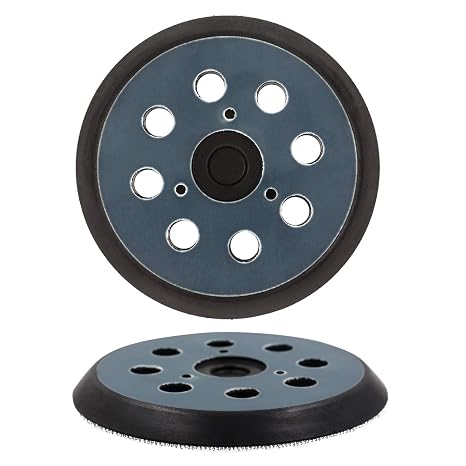 5 inch 8 Hole Replacement Sander Pads 5" Hook and Loop Sanding Backing Plates for Makita 743081-8 743051-7, DeWalt 151281-08 DW4388, Porter Cable 151281-08, Hitachi 324-209 (2 Packs)