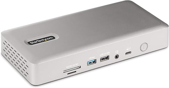 StarTech Thunderbolt 4 Dock, Quad 4K Win, Dual 4K Mac, 16-Port 40Gbps, 100W | Driverless USB4 and Thunderbolt, Up to four 4K 60Hz on Windows, Dual 4K 60Hz on M3/M4/M5 MacBooks, Intel/AMD/Snapdragon
