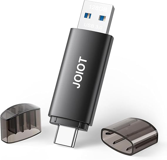 USB Stick 128 GB 3.0 USB C Stick 3.0 2 in 1 USB 3.0 Flash Drive OTG Memory Stick High Speed Flash Drive Mini Flash Drive for iOS Android Mobile Phone Linux Laptop Black