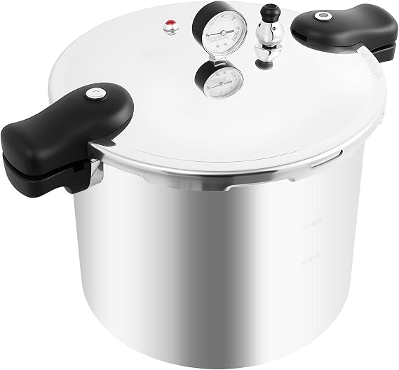 Thickened Pressure Cooker, 23Qt Pressure Tank Pressure Canner Rice Cooker with Steam Gauge, Explosion-Proof Multipurpose Pot for Kitchen Steaming & Stewing, 90Kpa