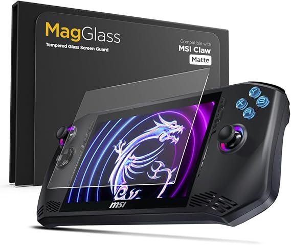 magglass Matte Screen Protector for MSI Claw, Anti Glare Tempered Glass Display Guard (Handheld Gaming Console)