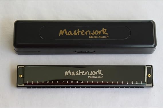 Masterwork Harmonica (24 Holes with C Harmonica Box and Cleaning Wipes) Harmonica