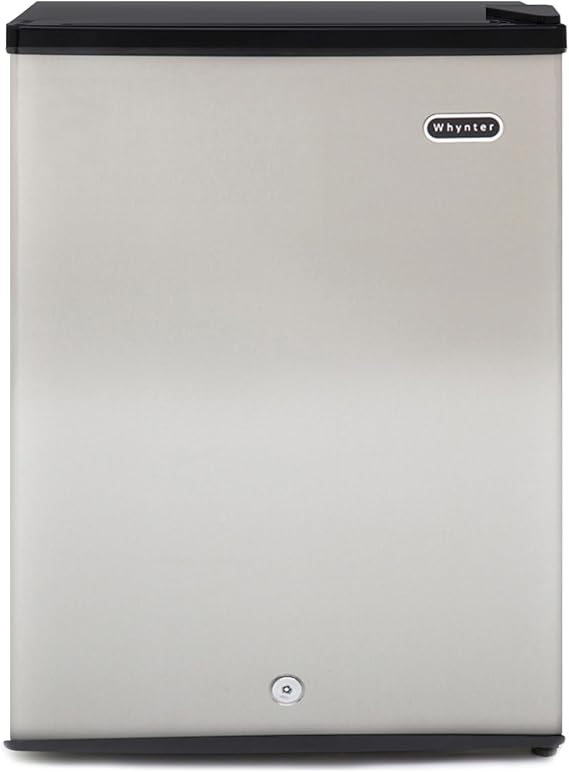 Whynter Upright Freezer 2.1 Cu Ft Lock, Mini Freezer, Stainless CUF-210SS