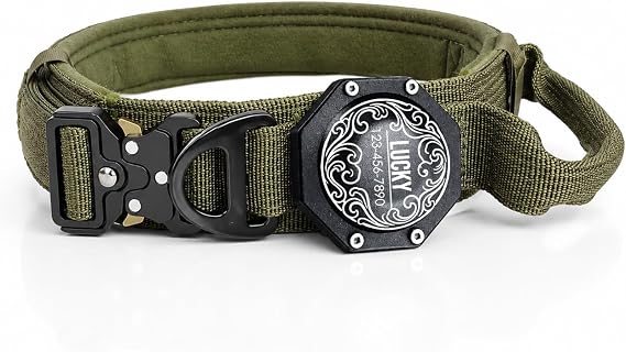 Personalized Tactical Dog Collar with airtag case