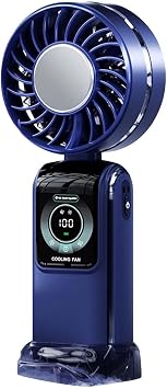 Hand Held Fan, Ultra Quiet High-Speed 90 Foldable Hand Held Fan with Led Digital Display,Powerful Portable Lightweight Personal Fans Portable Rechargeable for Vacation Hiking Outdoor