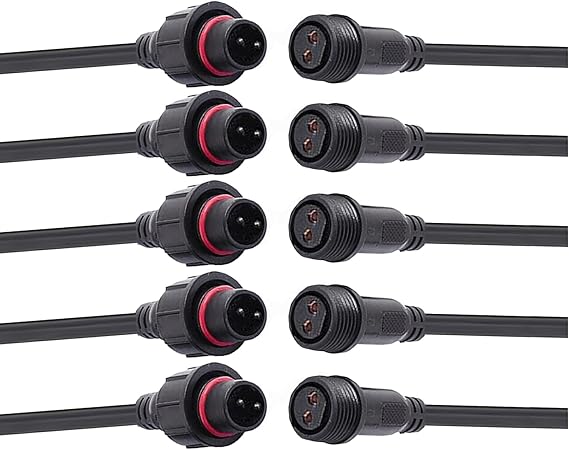 Waterproof Connector 2 Wire,16AWG 2Pin Male Female Connector.