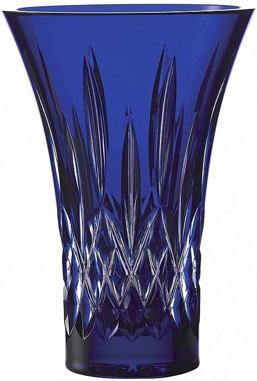 Waterford Mastercraft Treasures of The Sea Lismore Vase Flared 8", Blue