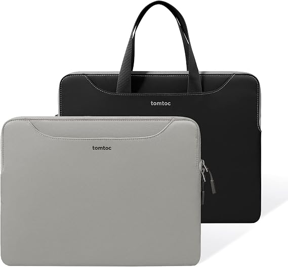 tomtoc İnce Dizüstü Bilgisayar Kılıfı, 13-14 inç ve 15-16 inç MacBook Air/Pro için, Çift Renkli, Su İtici, Hafif ve Koruyucu Laptop Kılıfı