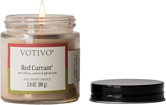 Votivo Red Currant 2.8 oz Discovery Candle | Soy Wax Blend | 25 Hour Burn Time | Candles for Home Scented | Candle Gifts | Highly Scented