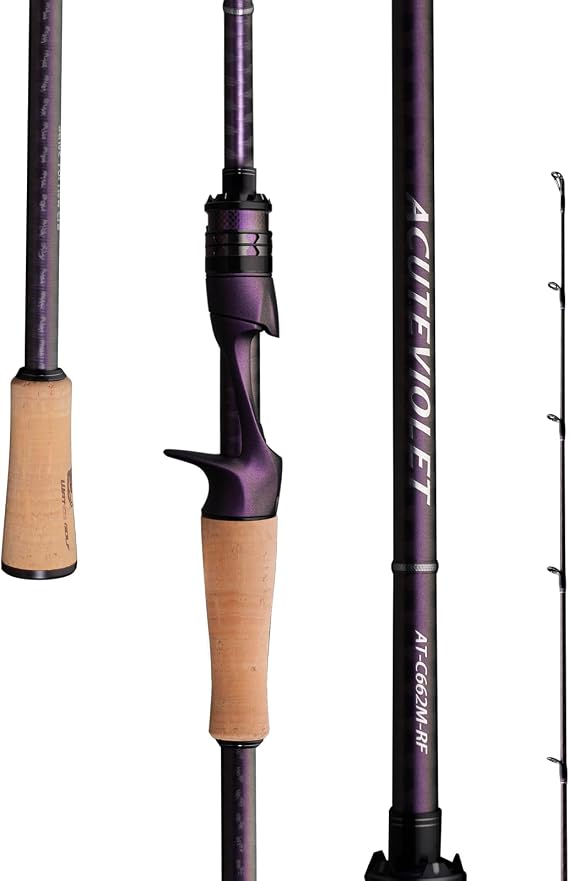 PURELURE ACUTEVIOLET Bass Fishing Rod Spinning Baitcasting Rod 6'6''-7'2''