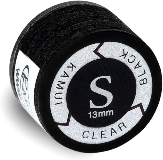 KAMUI Clear Black Laminated Pool Billiard CUE TIP - 1 pc (Soft, 13 mm)